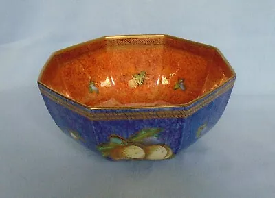 Buy Old Antique Wedgwood Blue & Orange Fruit Detail Lustre Bowl Approx Dia 7.5  • 350£