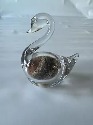 Buy Vintage Coloured Sand Glass Swan Ornament • 7£