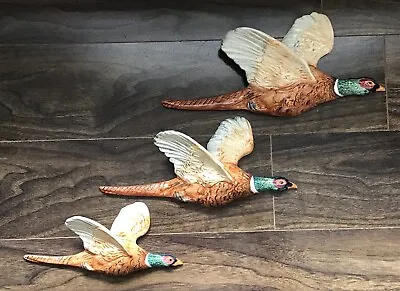 Buy 3 Stunning Beswick Porcelain Flying Pheasant Wall Plaques  • 40.02£