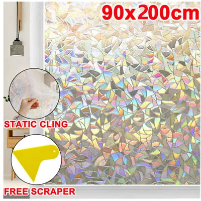 Buy 90x200CM Window Glass Film 3D Stained Static Rainbow Cling Sticker Decor • 7.99£