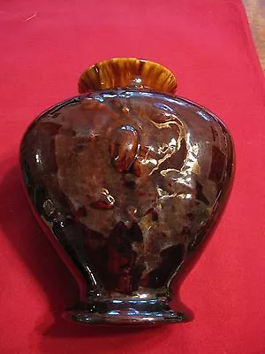 Buy Heart Shaped Bennington/rockingham Style Brown Vase - Lovely • 28.44£