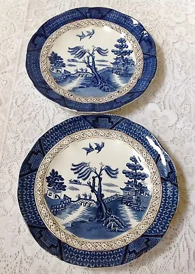Buy Booths Real Olde Willow, Silicon China Two Plates Antique C.1920 • 15£