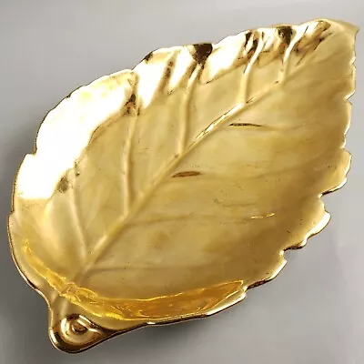 Buy Vintage Mid Century Royal Winton Grimwades Autumn Gold Ceramic Leaf Dish England • 34.53£
