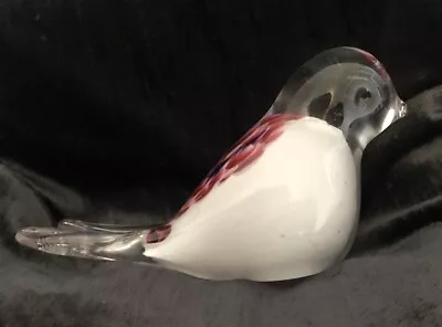 Buy Hand Blown Glass Bird Paperweight- Pink And White • 8.49£
