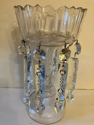 Buy Fabulous Victorian Crystal Cut Glass Mantle Lustre 8 Lead Crystal Spears Drops • 165£
