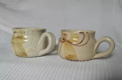 Buy Vintage Studio Small Mugs Larbert Pottery Barbara Davidson Swirl Wave X 2 • 12.95£