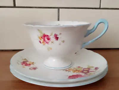 Buy Vintage Shelley Bone China Rose And Flower Decorated Trio, Cup, Saucer And Plate • 4.99£