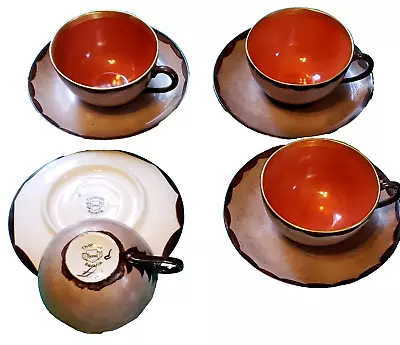 Buy Thomas Bavaria HP Art Deco Artist Signed Porcelain Demitasse Cups & Saucers • 43.22£