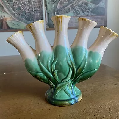 Buy Rare Minton Majolica Tulipiere Vase C 1875 Round Pedestal Base (unmarked) • 130£