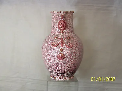 Buy  RARE  Zsolnay C1873 Folkloric Shriveled Pink Glaze Pecs Hungary Art Pottery • 1,936.22£