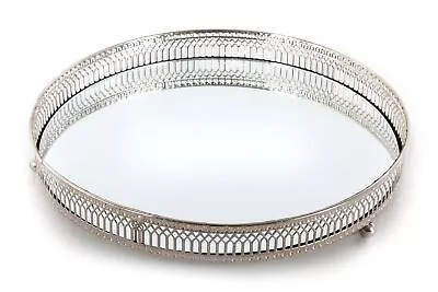 Buy Decorative Mirrored Tray | Tealight Candle Holder Plate |Vanity Perfume Tray • 12.99£