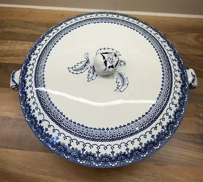 Buy Maling Cetem Ware Duchess Pattern Lidded Tureen Serving Dish Blue White • 18£