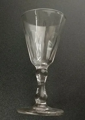 Buy Antique English Wine Glass Double Knop Stem Gray Tine Victorian C1860 13cm Tall • 20.84£