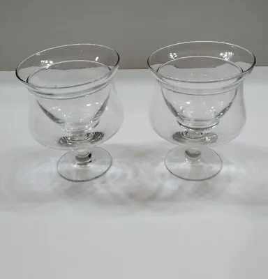 Buy Vintage Crystal Shrimp Cocktail Bases And Inserts Glassware Clear 5.5  Two Sets • 17.43£