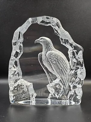 Buy Maleras Mats Jonasson Eagle Full Lead Crystal Paperweight Sculpture Signed • 34.99£
