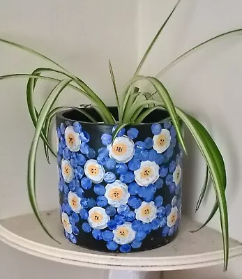Buy Unique, Round Hand Painted, Pottery Plant Pot 7 X 7 In.   • 30£
