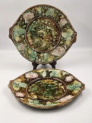 Buy Green Majolica Decorated Plates - 24cm. • 20£