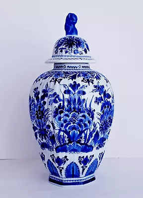 Buy Royal Delft Porceleyne Fles Ginger Jar Lidded Vase 15.7 Inch - Excellent • 274.84£