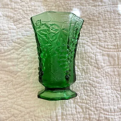 Buy Vintage 1930s Glassware Anchor Hocking Emerald Green Glass Vase Grapes Antique • 33.19£