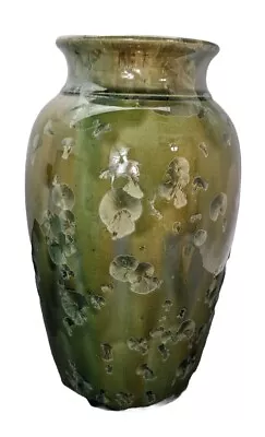 Buy Large Green Crystalline Art Pottery Vase Seagrove 11  Crackle Glass ~ Glazed • 133.19£