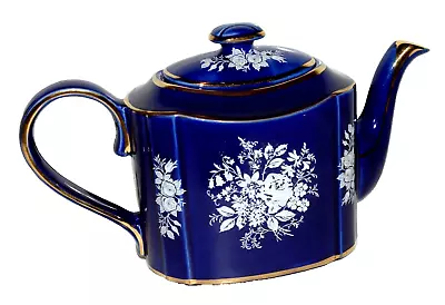 Buy Arthur Wood Cobalt Blue And White Floral Teapot Gold Trim Number 5460 - EUC • 18.97£