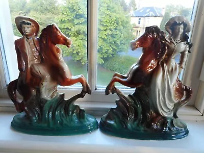 Buy Made In Bowness  Scotland  ~ Two  Pottery Figures ~ Buffalo Bill & Annie Oakley • 125£