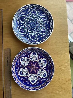 Buy Pair Of Hand Made Decorative Wall Plates From Rhodes, Greece - 24cm Dia • 15£