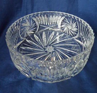 Buy Vintage 1970s Large Heavy Lead Crystal Cut Glass Fruit Trifle Bowl 9.5  Perfect • 45.99£