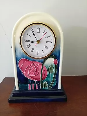 Buy Old Tupton Ware Clock. Deco Rose. 17cm Tall. Working. • 24.95£
