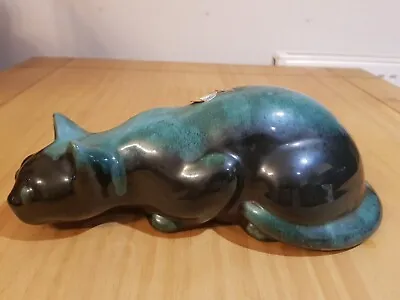 Buy Rare Vintage Blue Mountain Pottery Large Crouching Cat, Excellent Condition  • 36£