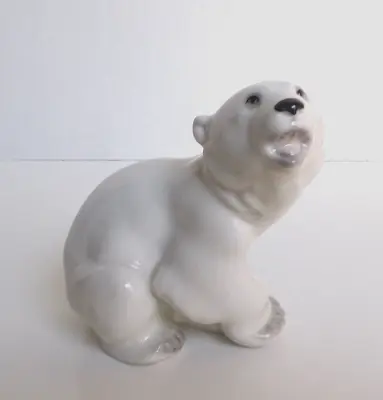 Buy Vintage Lomonosov  Porcelain White Bear Cub Figurine Russia,  Made In USSR 4.5  • 25.61£