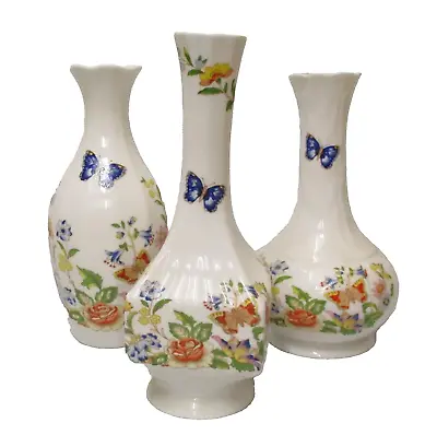 Buy Three Aynsley Cottage Garden Bud Vases - Made In England • 12.99£