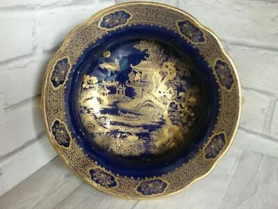 Buy Art Deco Wilton Ware Centrepiece Bowl Gold Blue 500B • 119.99£