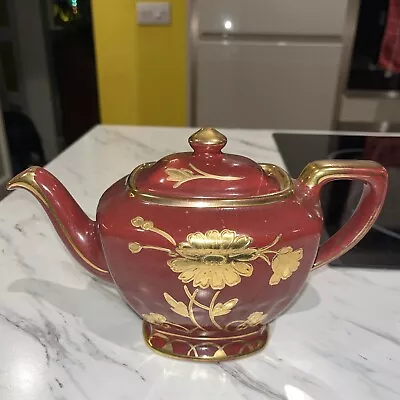 Buy Price Bros Scarlet & Gold Embossed Cabinet Teapot Afternoon Tea Ruby Red 675 • 5£