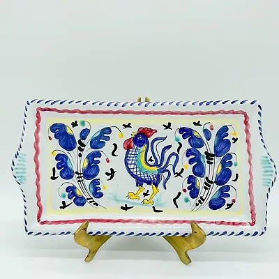 Buy Deruta Galletto Italian Pottery Blue Rooster 11  Platter Tray Dish Hand Painted • 37.79£