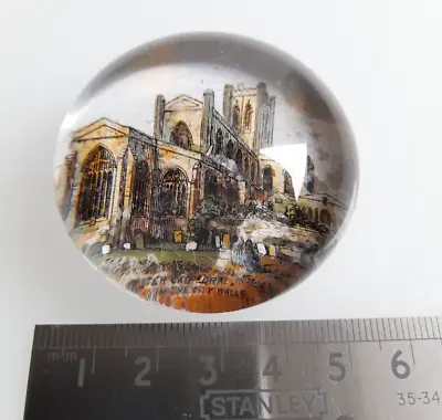 Buy Victorian Antique Glass Paperweight Chester Cathedral From The City Walls • 10£