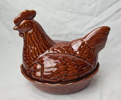 Buy Vintage Brown Chicken Hen Nest Egg Holder Portmeirion Style • 10£