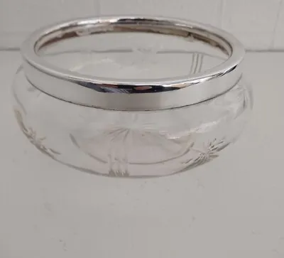 Buy Vintage Silver Plated Collar Cut Glass Design Fruit Bowl • 8.50£