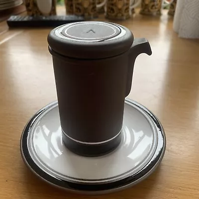 Buy 1976 Hornsea Pottery Contrast Oil Or Vinegar Pourer Pot With Matching Saucer • 4.50£