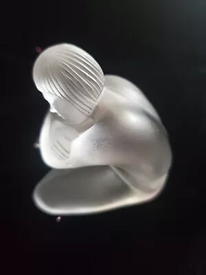 Buy Paperweight Sculpture Figurine Signed Lalique Glass Crystal Dreaming Nude In BOX • 57.19£