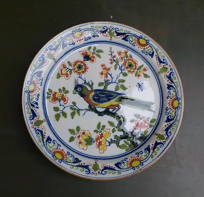 Buy Antique And Beautiful Painted Plate With Bird Decor, Makkum, Delftware,  • 61.43£