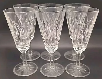 Buy 6 X Vintage Crystal Cut Glass Champagne/prosecco Wine Flutes Glasses • 19.99£