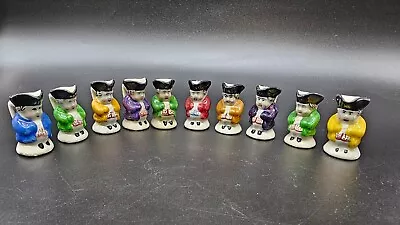 Buy Vintage Miniature Toby Jugs X 10 Various Colors Glazed Fancies Fayre Pottery • 16£