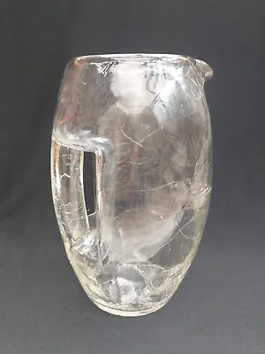 Buy Antique Loetz Koloman Moser Crackle Glass Jug Pitcher Vase Bohemian C1900 • 44.99£