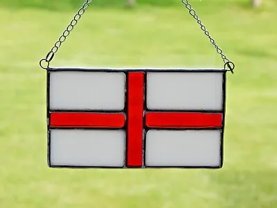 Buy Stained Glass Suncatcher/Window Hanger England Football Flag Gift/Home/Decor • 20£