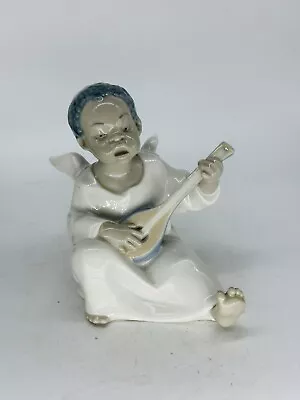 Buy Lladro Black Angel With Mandolin 4537 (Black Legancy) Porcelain Figurine Vgc • 24£