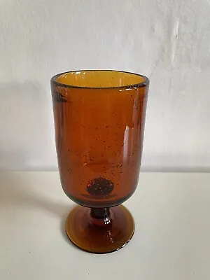 Buy Erik Hoglund Kosta Boda Amber Art Glass Goblet H956/160 Bubble Glass • 50£