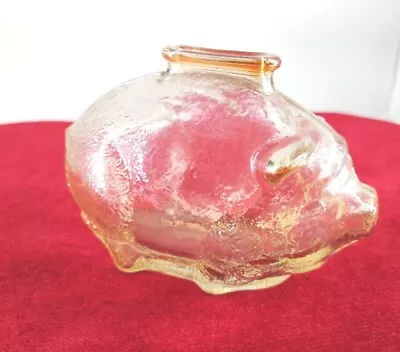 Buy Vintage PIGGY BANK Light Amber Glass Pig Coin Saver Marigold 4  Long • 13.28£