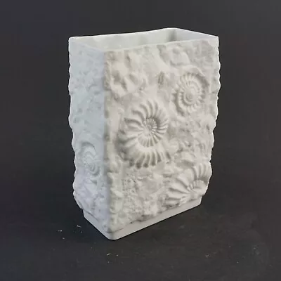 Buy Vintage Emperor Biscuit Porcelain Vase Shell Fossil Relief, White, Bags Mold • 32.33£