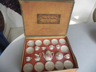 Buy Antique Child's  Victorian China Toy Tea Set In Original Box Hand Painted • 53.97£